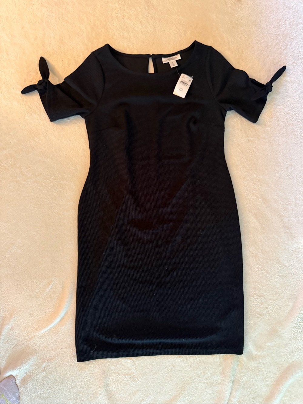 NWT Motherhood Maternity Black Tie Sleeve Sheath Dress Size M